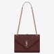 Saint Laurent Envelope Medium Bag In Bordeaux Matelasse Grained Leather