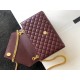 Saint Laurent Envelope Medium Bag In Bordeaux Matelasse Grained Leather