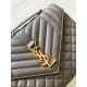 Saint Laurent Envelope Medium Bag In Grey Matelasse Grained Leather