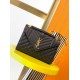 Saint Laurent Envelope Medium Bag In Black Matelasse Grained Leather