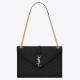 Saint Laurent Envelope Large Bag In Black Matelasse Grained Leather