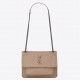 Saint Laurent Niki Baby Chain Bag In Beige Crinkled Leather