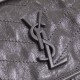 Saint Laurent Niki Medium Chain Bag In Dark Grey Crinkled Leather