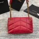 Saint Laurent Puffer Small Chain Bag In Red Lambskin