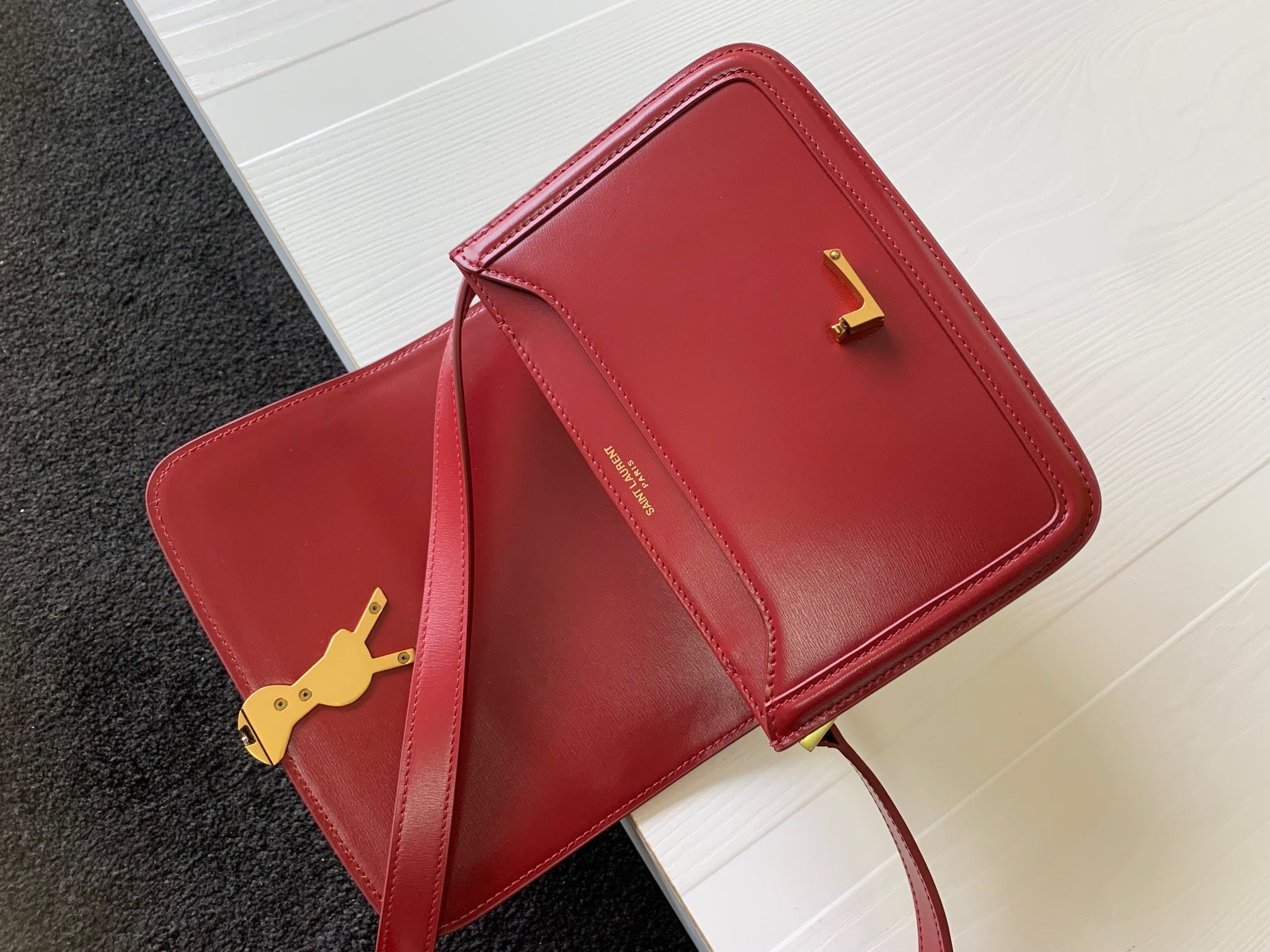 Saint Laurent Small Solferino Bag In Red Calfskin