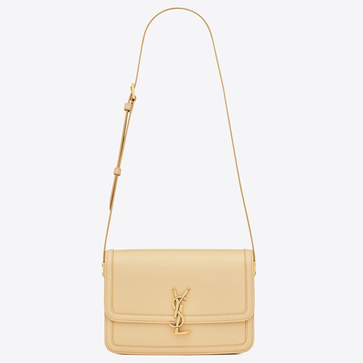 Saint Laurent Medium Solferino Bag In Beige Calfskin