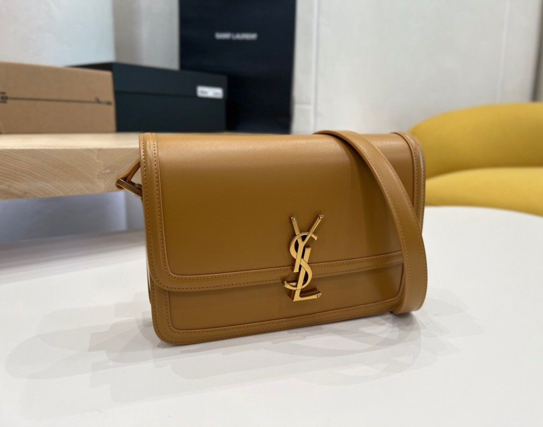 Saint Laurent Medium Solferino Bag In Camel Calfskin