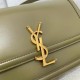 Saint Laurent Medium Solferino Bag In Khaki Green Calfskin