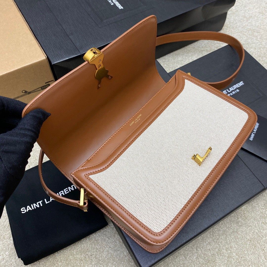 Saint Laurent Medium Solferino Bag In Canvas