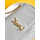 Saint Laurent Sunset Medium Chain Bag In Ivory Crocodile-embossed Leather