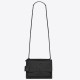 Saint Laurent Sunset Medium All Black Chain Bag In Crocodile-embossed Leather