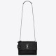 Saint Laurent Sunset Medium Chain Bag In Noir Crocodile-embossed Leather