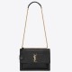 Saint Laurent Sunset Large Chain Bag In Black Crocodile-embossed Leather