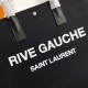 Saint Laurent Rive Gauche Tote Bag in Black Linen and Leather